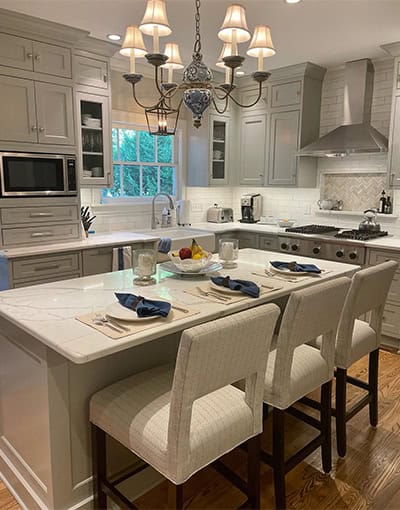 White Modern Kitchen Island